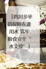 四川多举措保障春灌用水 筑牢粮食安全“水支撑”